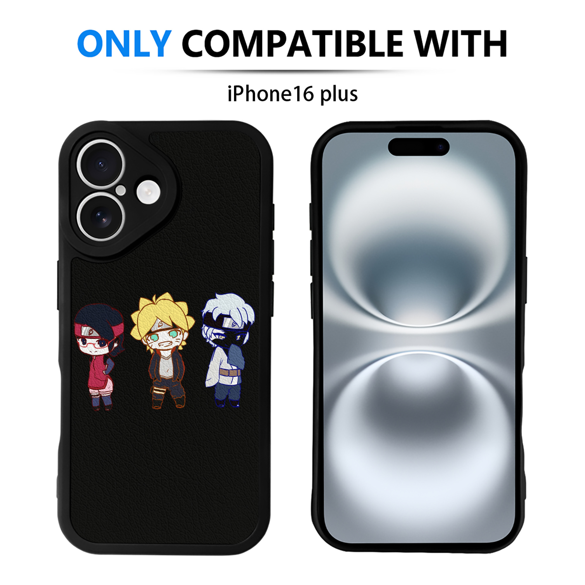 （画像用） NARUTO -ナルト- うずまき ボルト Uzumaki Boruto 【iPhone 16シリーズ対応】シリコンスマホケース（レザー調） 材質：シリコン